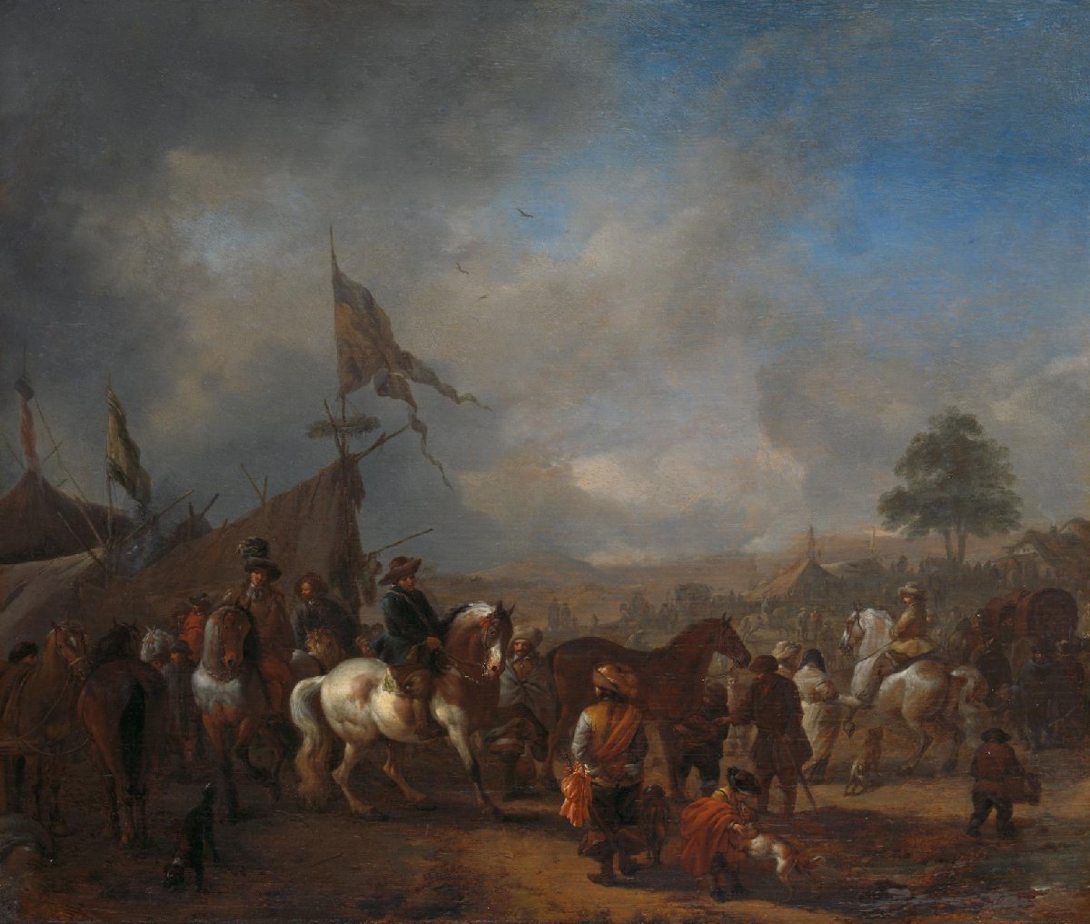 A Horse Fair near an Army Camp