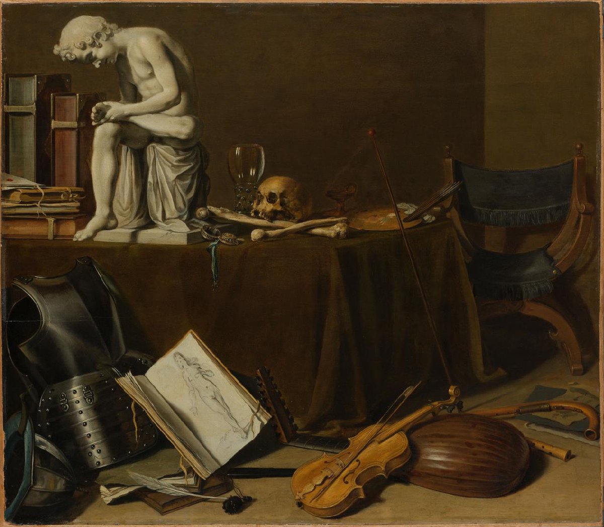 Vanitasstilleven met de Doornuittrekker