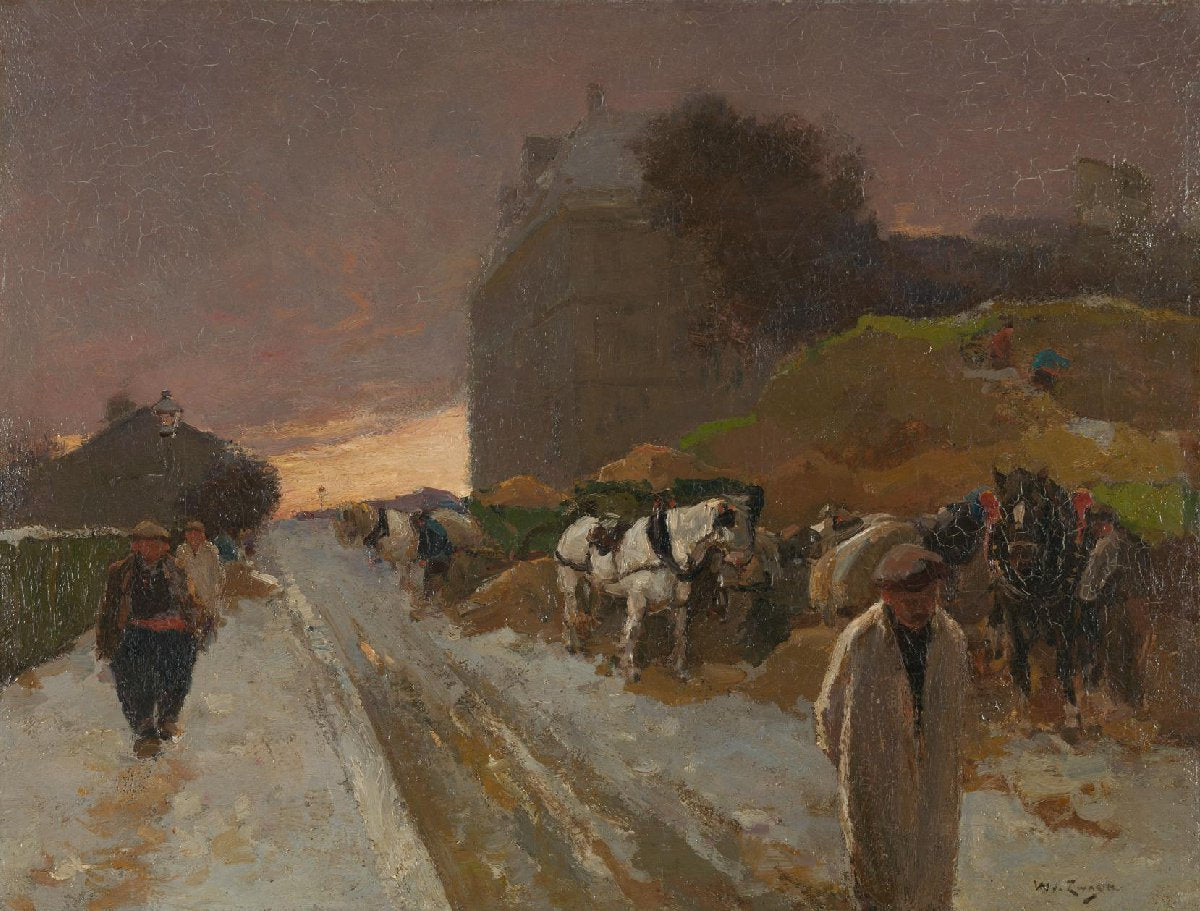 Street in Montmartre, Paris, in the Winter