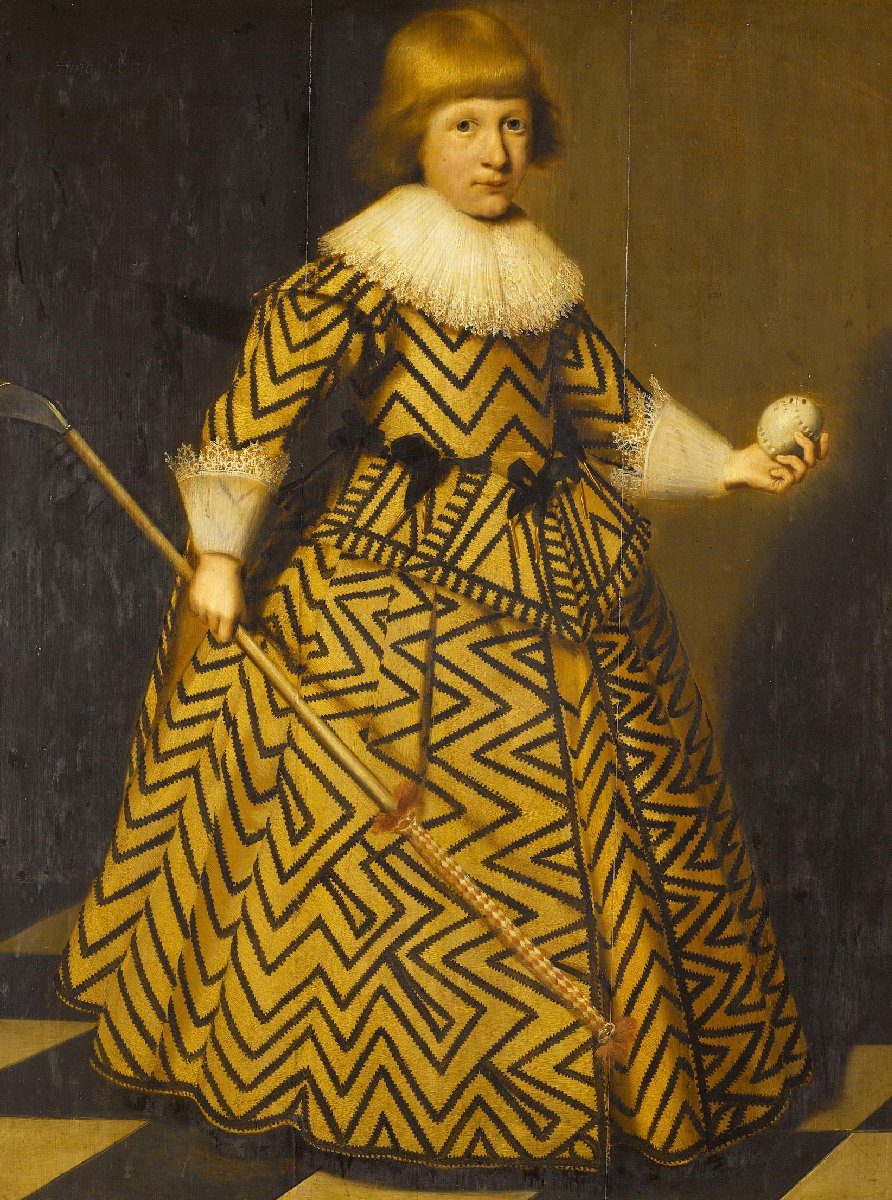 Portret van een jongen met kolfstok