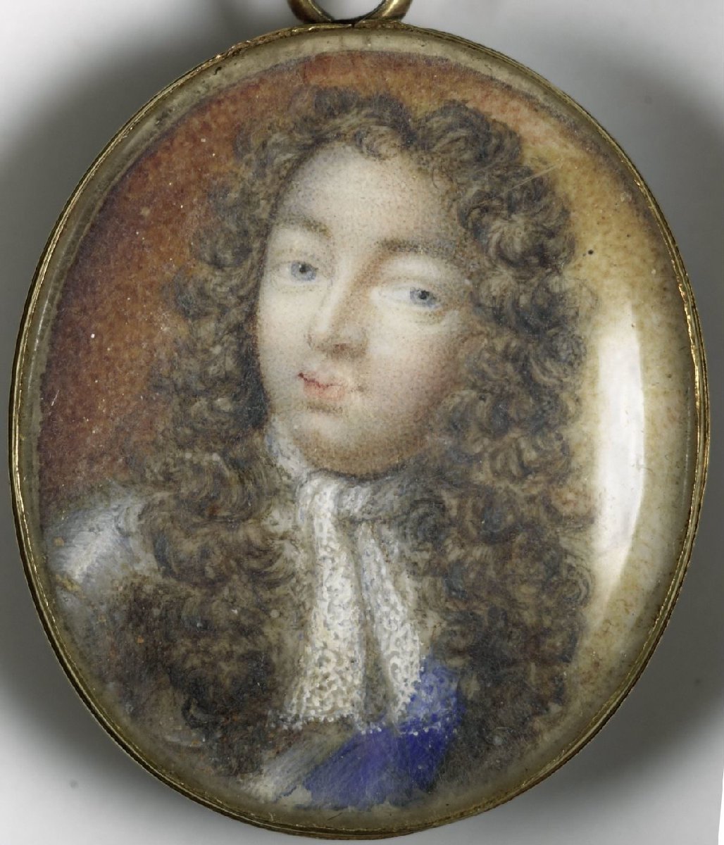Portret van een man en een vrouw (keerzijde) vermoedelijk Willem Frederik Markgraaf van Brandenburg-Anspach (1686-1723) en zijn vrouw Christiane Charlotte van Württemberg (1694-1723)
