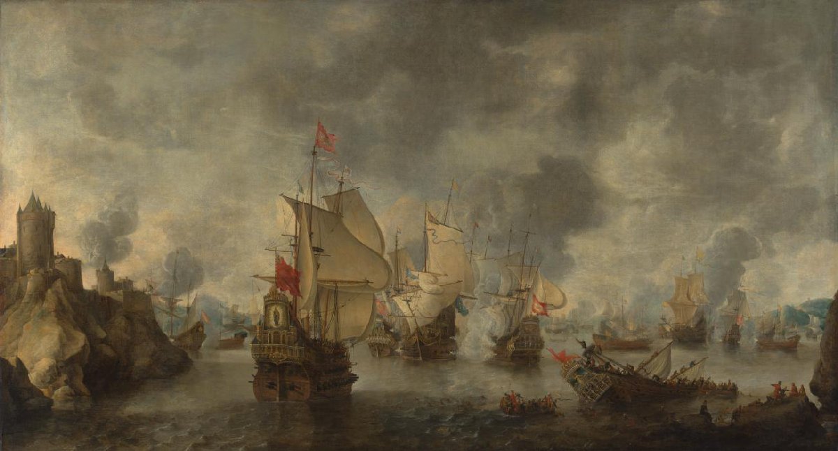 Battle of the Combined Venetian and Dutch Fleets against the Turks in the Bay of Foya, 1649
