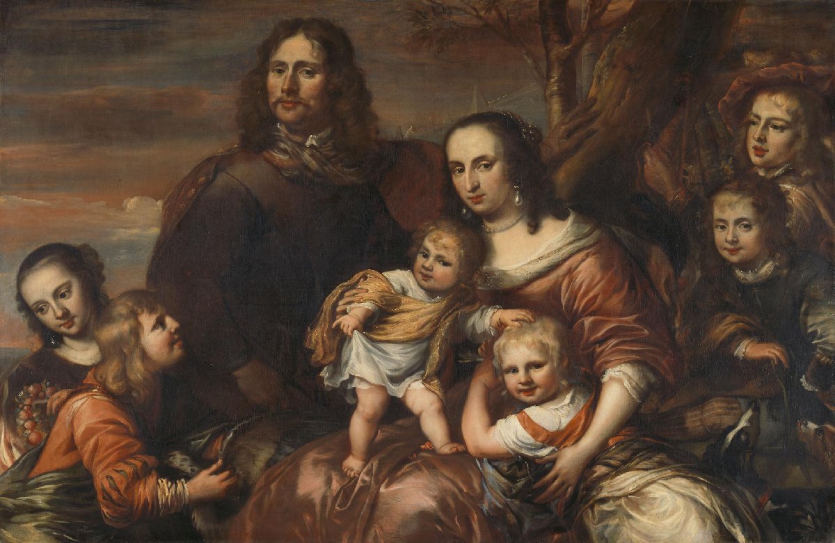 A couple with six children