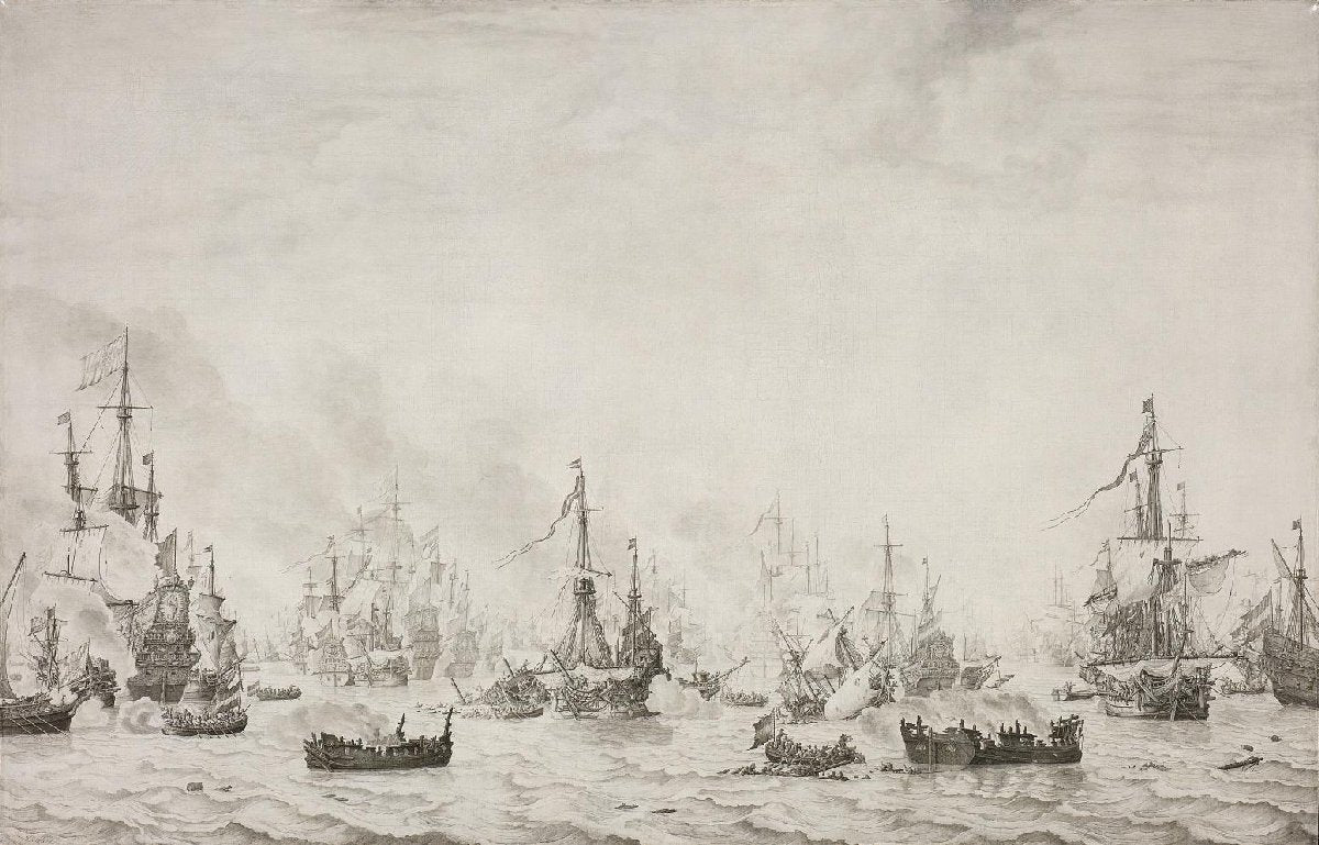 De zeeslag tegen de Spaanse Armada bij Duins