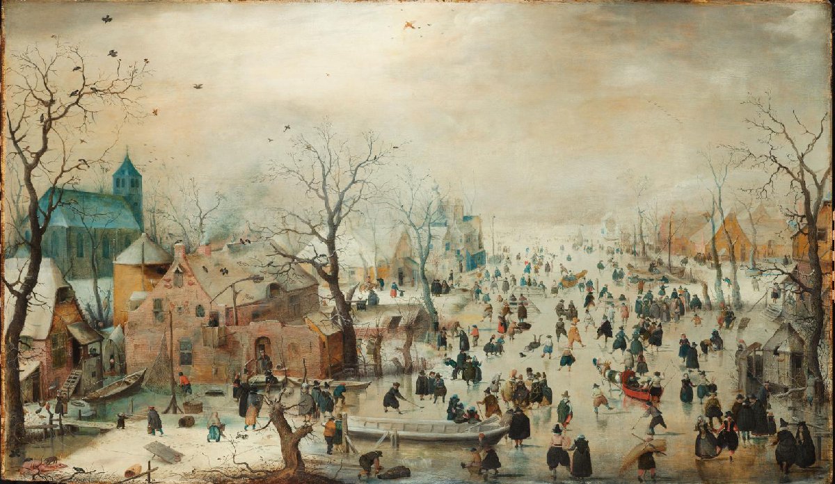 Winter Landscape with Ice Skaters