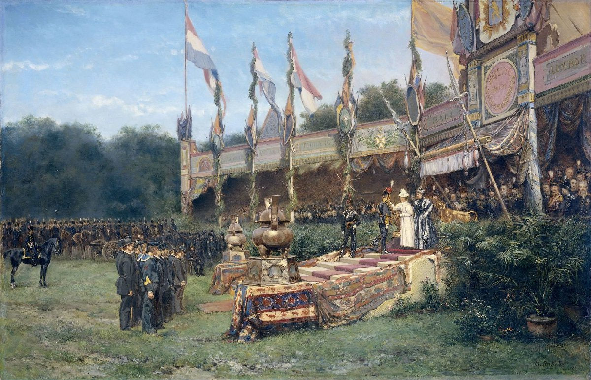 Presentation of the Lombok Cross by Queen Wilhelmina on the Malieveld